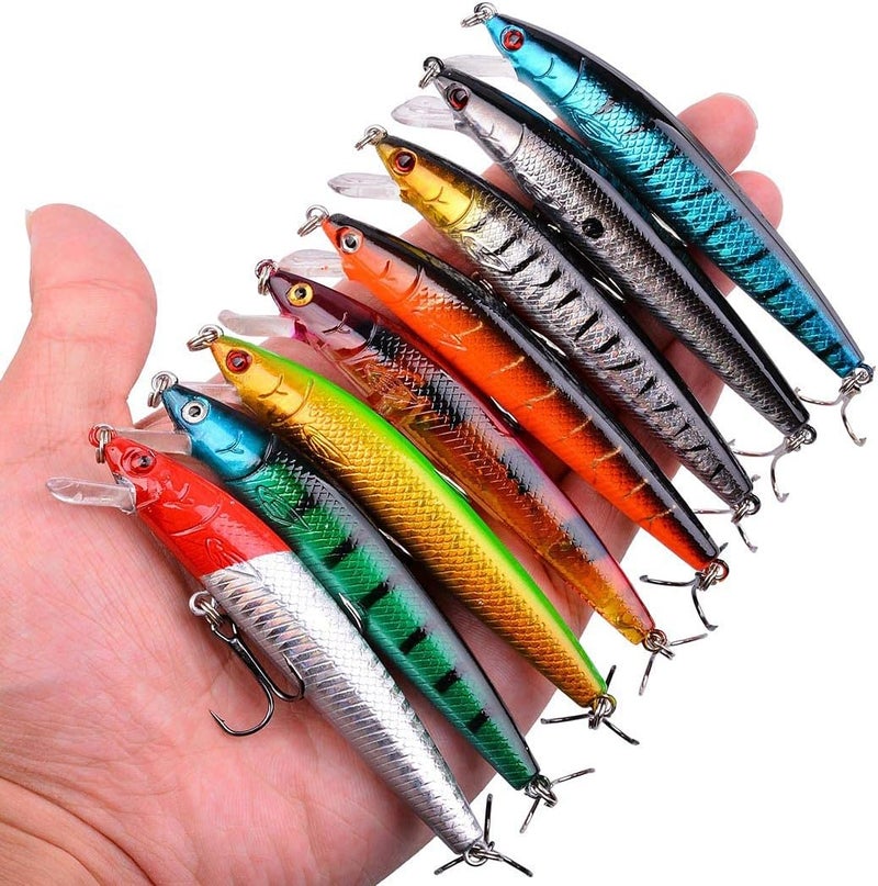 Aorace Fishing Lures Kit Mixed Including Minnow Popper Crank Baits with Hooks for Saltwater Freshwater Trout Bass Salmon Fishing - Image 5