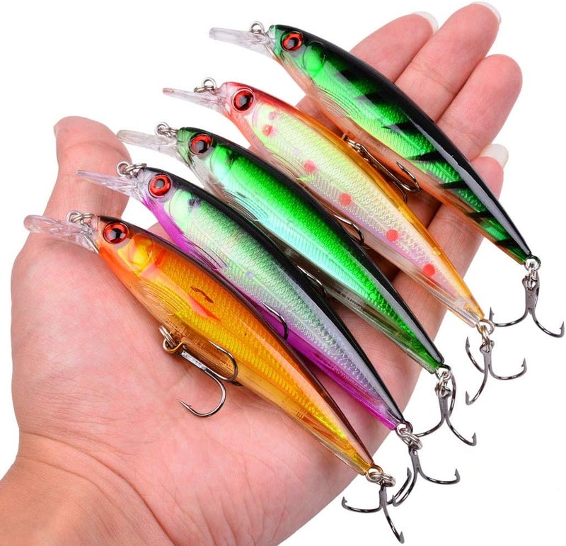 Aorace Fishing Lures Kit Mixed Including Minnow Popper Crank Baits with Hooks for Saltwater Freshwater Trout Bass Salmon Fishing - Image 4