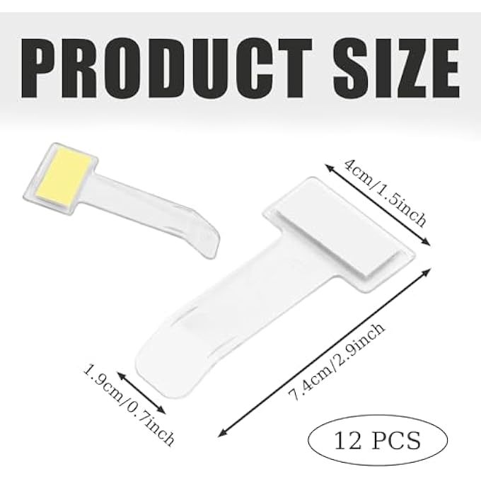 rayihni Pack of 12 Parking Permit Holders, Transparent Car Holder Clip, Parking Permit Holder Windscreen, Self-Adhesive Tickets Clips for Parking Permit, for Cars, Caravans, Motorhomes, Vans - Image 2
