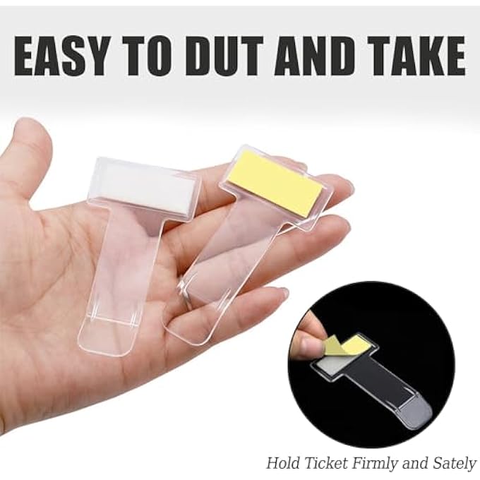rayihni Pack of 12 Parking Permit Holders, Transparent Car Holder Clip, Parking Permit Holder Windscreen, Self-Adhesive Tickets Clips for Parking Permit, for Cars, Caravans, Motorhomes, Vans - Image 3