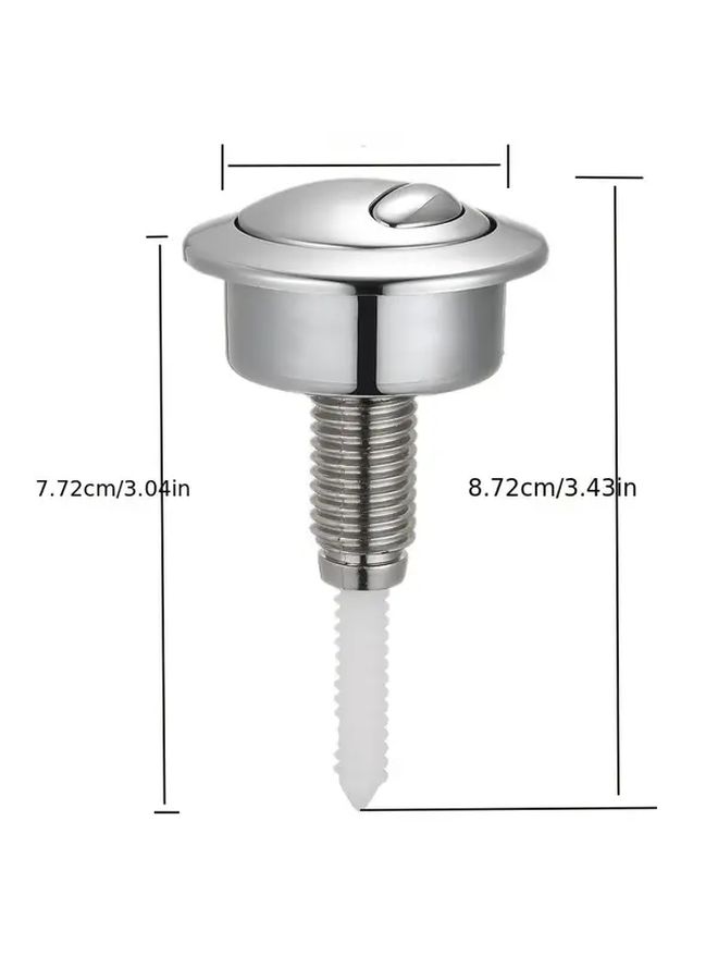 Classic Silver Toilet Flush Button Durable Plastic Easy Installation Bathroom Accessory 1pc - Image 3