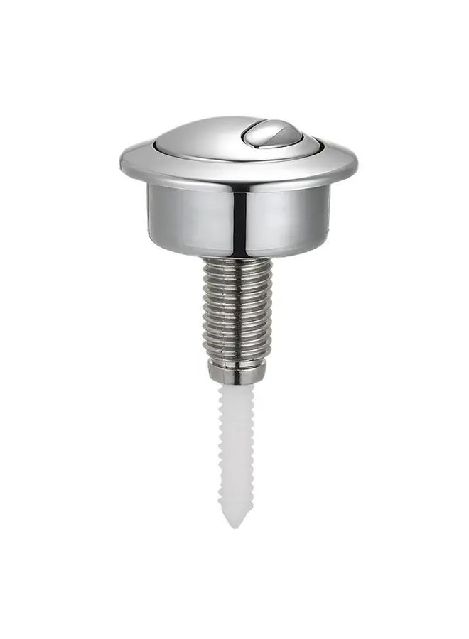 Classic Silver Toilet Flush Button Durable Plastic Easy Installation Bathroom Accessory 1pc - Image 2