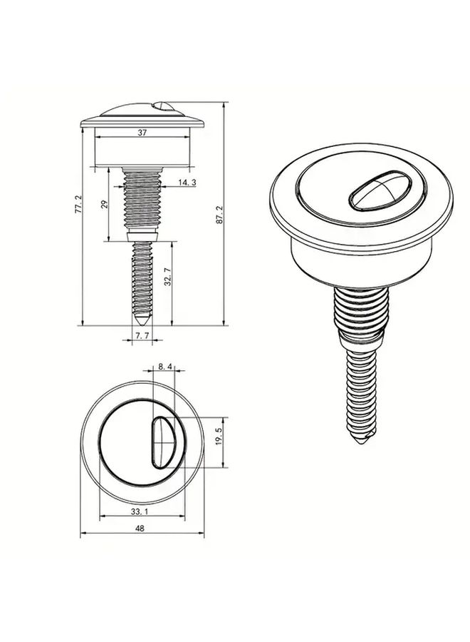 Classic Silver Toilet Flush Button Durable Plastic Easy Installation Bathroom Accessory 1pc - Image 5