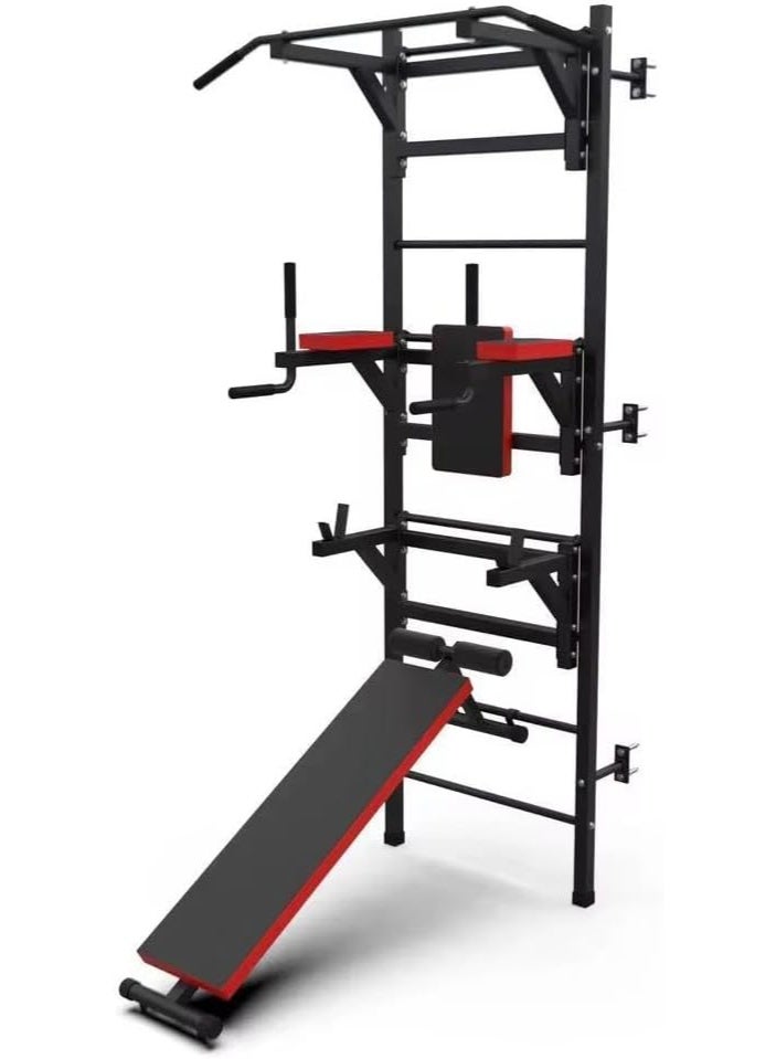 سبورت كيو جهاز جيم منزلي متعدد الوظائف من SportQ مع عقلة وحامل تمرين بطن وديب – جهاز حائط قوي للتمارين الشاملة للصدر والذراع والبطن - Image 3