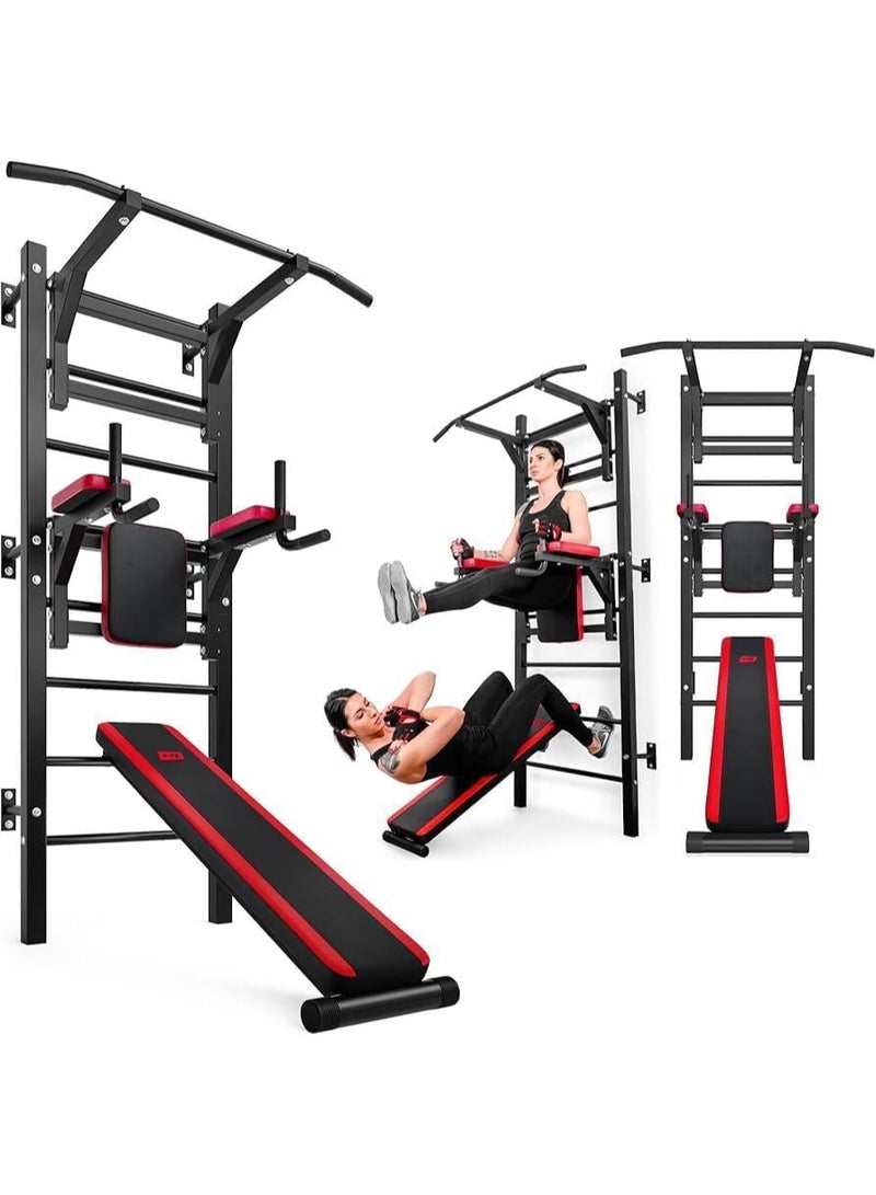 سبورت كيو جهاز جيم منزلي متعدد الوظائف من SportQ مع عقلة وحامل تمرين بطن وديب – جهاز حائط قوي للتمارين الشاملة للصدر والذراع والبطن - Image 2