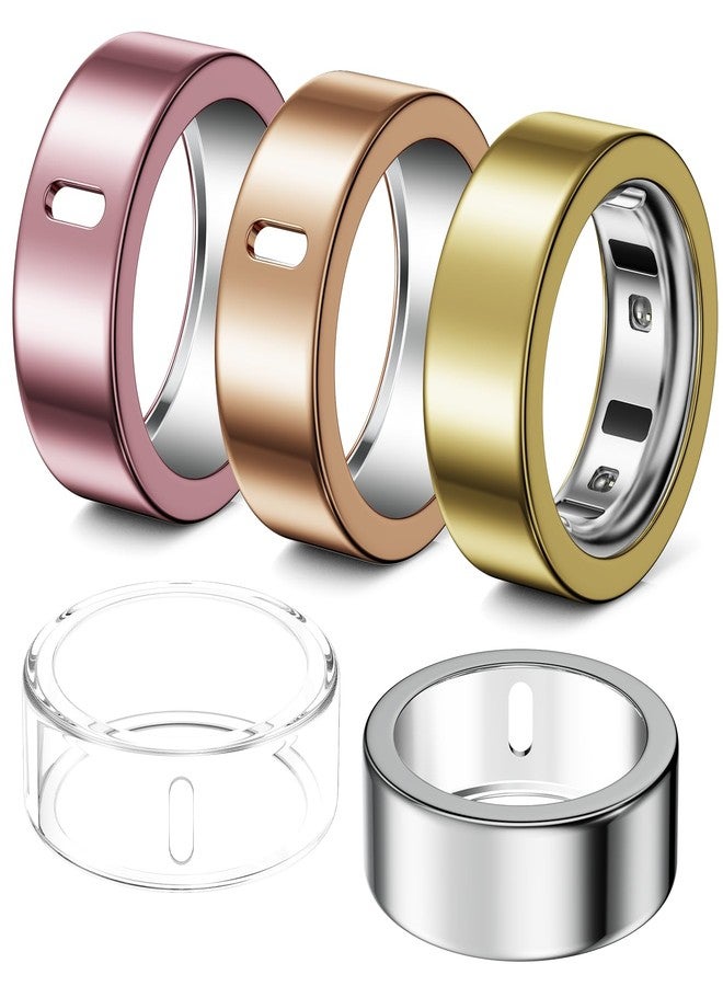 Hexasider 5 Pack Ring Cover Compatible with Oura Ring Gen 4/Oura Ring Gen 3 Horizon/Heritage, Abrasion-Resistant TPU Case for Oura Ring Protector Accessories for Oura Size 6 - Image 1
