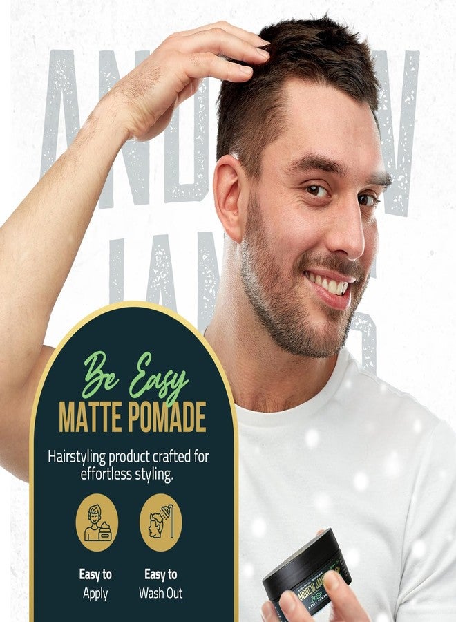 ANDREW JAMES Matte Pomade 3-Pack | Be Easy | 2.75 Ounce Each| Strong Hold | Matte Finish | Natural Look | Provides A Fuller Look | Easy To Wash Out | Made In the USA - Image 5