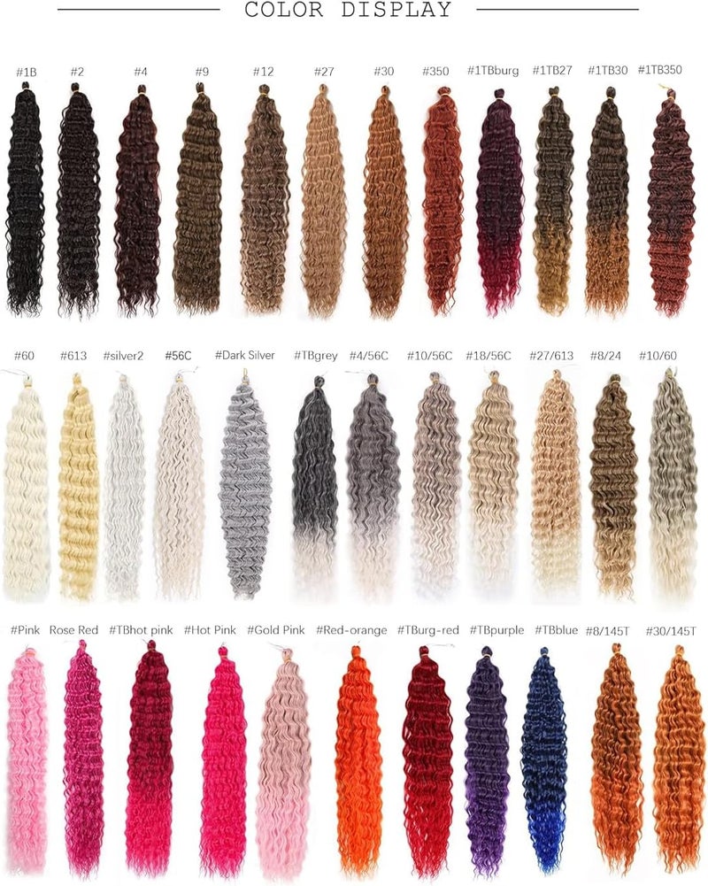MAYSA Ocean Wave Crochet Hair 22inch Brow Curly Crochet Hair Extensions 6Packs Soft Synthetic Wavy Crochet Hair Extensions for Women #1BT27 - Image 5