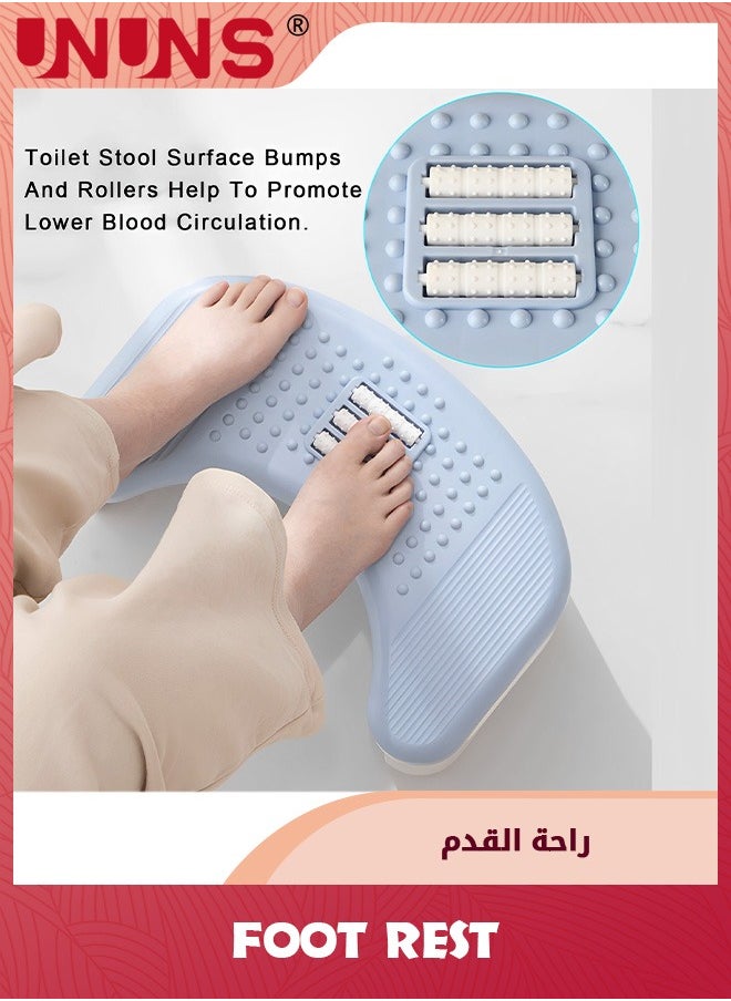 UNUNS Foldable Bathroom Toilet Stool,Non-Slip Toilet Stool Footstool Toilet Assistance Step For Pregnant Women,Adults,Children,Fit For All Toilets,Light Blue  - Image 4