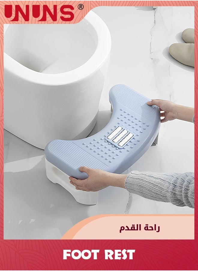 UNUNS Foldable Bathroom Toilet Stool,Non-Slip Toilet Stool Footstool Toilet Assistance Step For Pregnant Women,Adults,Children,Fit For All Toilets,Light Blue  - Image 1