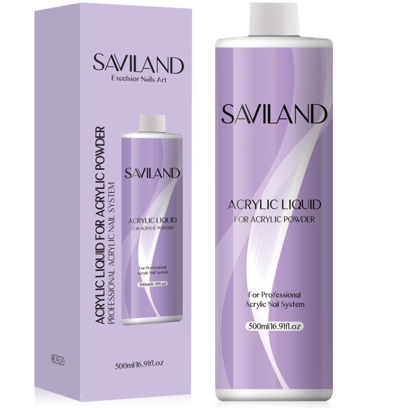 SAVILAND Acrylic Liquid 1691OZ500ML Acrylic Liquid for Acrylic Powder Large Capacity Low Odor for Nail Extension Carving Home DIY Nail Salon Use - Image 2