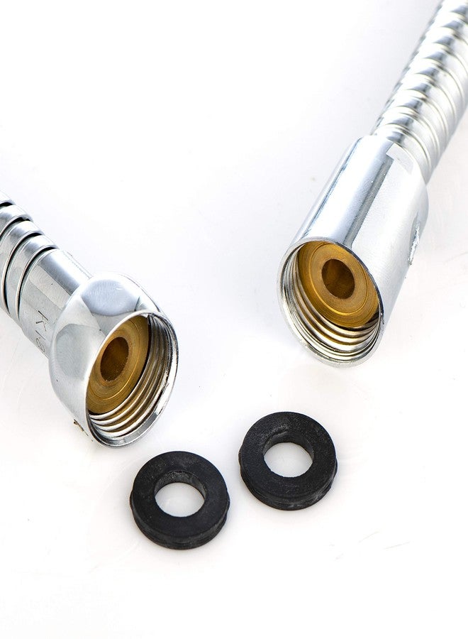 Klabb stainless steel Shower Hose With Filter Element, 59 Inches Chrome Handheld Shower Head Hose With Brass insert and nut. replace shower hose with 1/2" NUT - Image 3