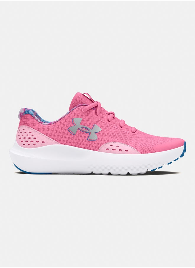 UNDER ARMOUR Girls' Grade School Surge 4 Printed Running Shoes  - Image 1