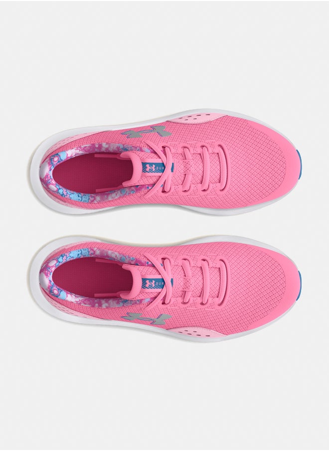 UNDER ARMOUR Girls' Grade School Surge 4 Printed Running Shoes  - Image 3