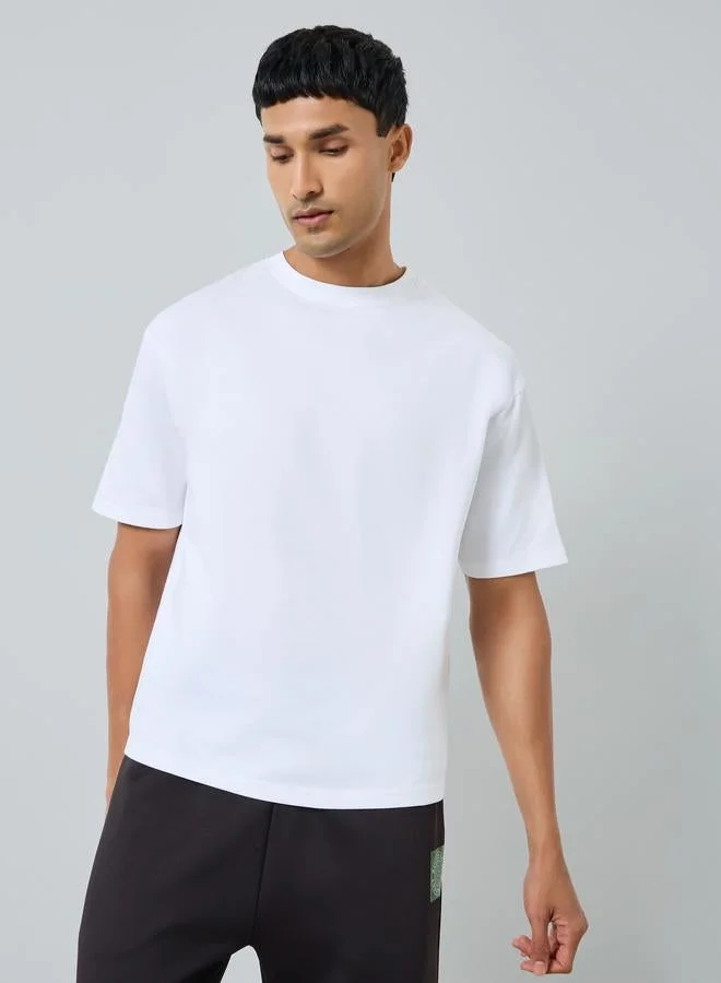 Styli Men White Oversized Graphic Print T-Shirt