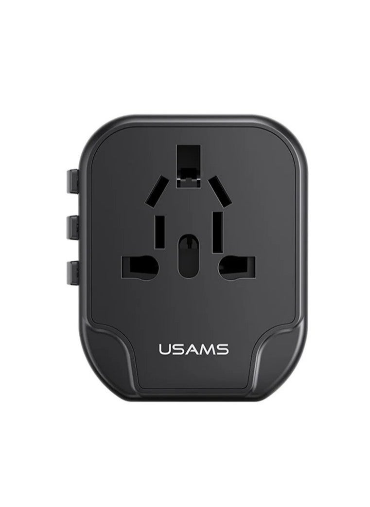 Usams USAMS US-CC173 T55 12W Dual USB Universal Travel Charger US / AU / EU / UK Plug Converter  - Image 5