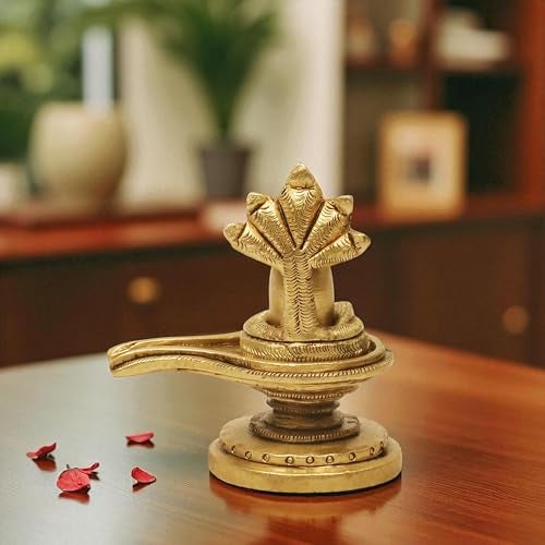 SHANTI Brass Shivling for Home Puja, Shiva Lingam for Mandir, Office Desk, Gift & Décor Height:- 2.8 Inche - Image 4