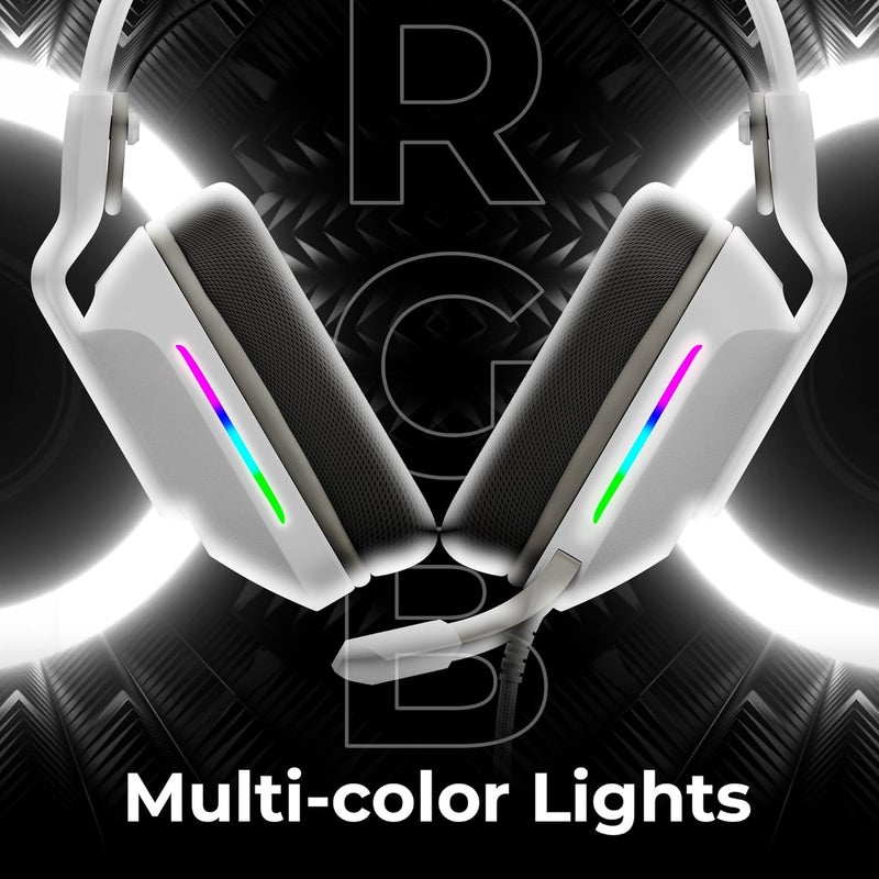 ZEBRONICS Havoc Premium Gaming Headphone with Dolby Atmos Subscription, 50mm Neodymium Drivers, Extra Soft Ear Cushion, Suspension Headband,Braided Cable (White) - Image 4