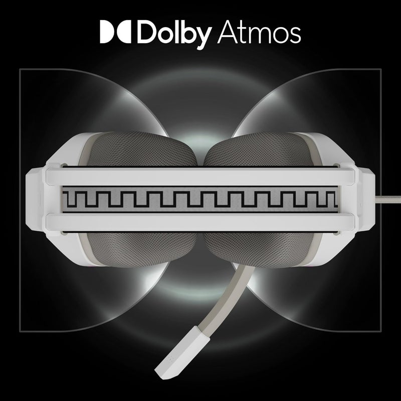 ZEBRONICS Havoc Premium Gaming Headphone with Dolby Atmos Subscription, 50mm Neodymium Drivers, Extra Soft Ear Cushion, Suspension Headband,Braided Cable (White) - Image 3