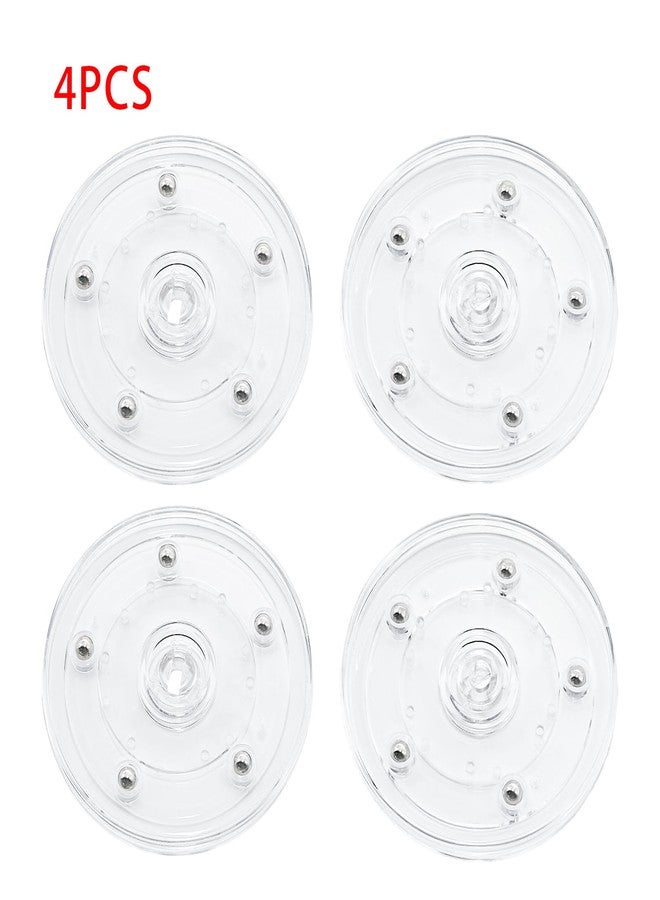Adyoney 4 Pcs Clear 4 inch Acrylic Lazy Susan Rotating Turntable Organizer Bearings - Round Swivel Plate for Spice Rack, Table, Cake, Kitchen Pantry - Image 3
