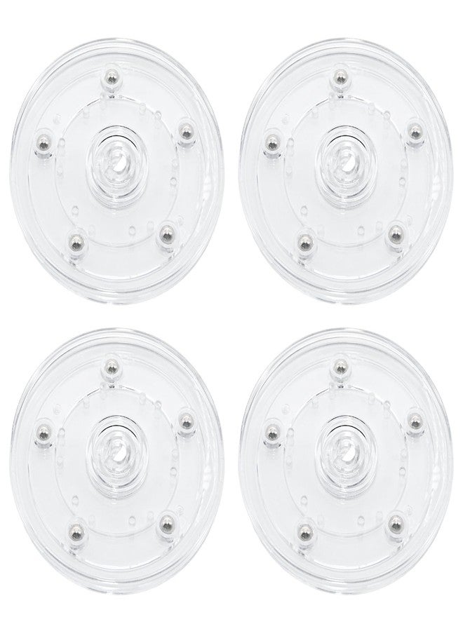Adyoney 4 Pcs Clear 4 inch Acrylic Lazy Susan Rotating Turntable Organizer Bearings - Round Swivel Plate for Spice Rack, Table, Cake, Kitchen Pantry - Image 1