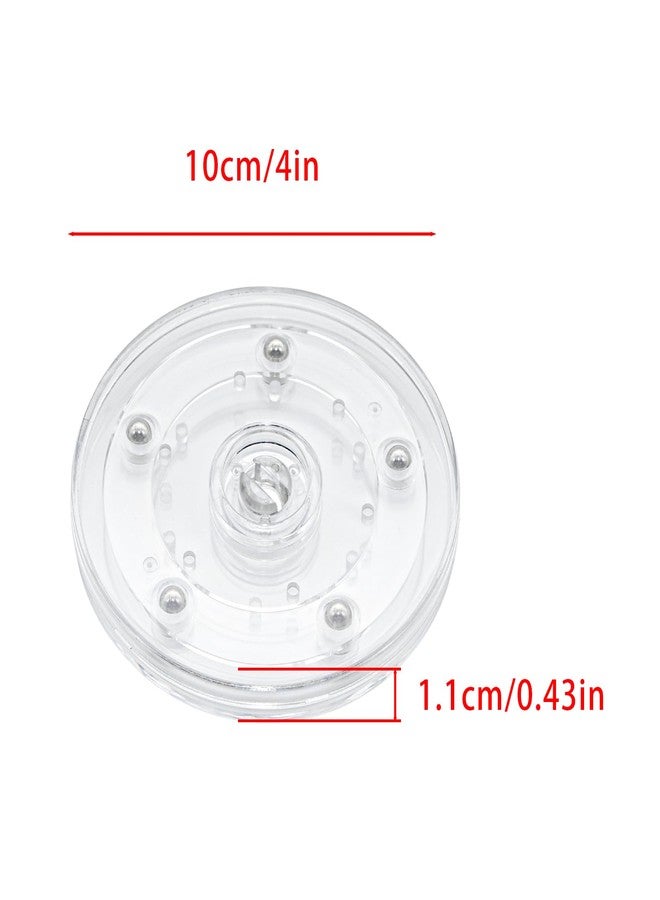 Adyoney 4 Pcs Clear 4 inch Acrylic Lazy Susan Rotating Turntable Organizer Bearings - Round Swivel Plate for Spice Rack, Table, Cake, Kitchen Pantry - Image 2