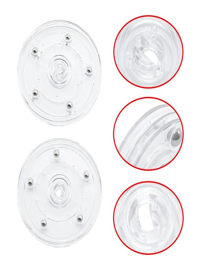 Adyoney 4 Pcs Clear 4 inch Acrylic Lazy Susan Rotating Turntable Organizer Bearings - Round Swivel Plate for Spice Rack, Table, Cake, Kitchen Pantry - Image 4