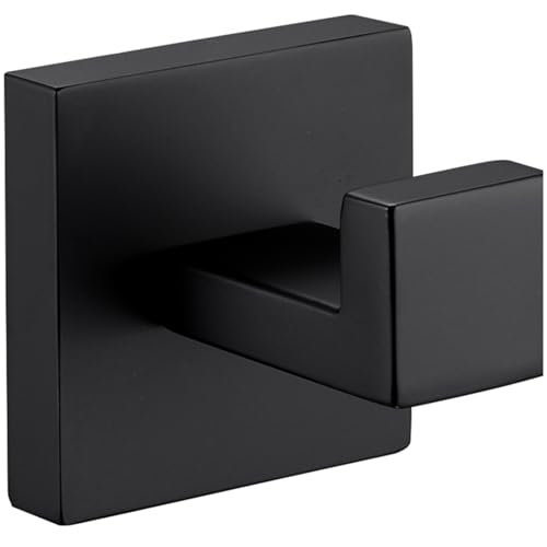 LANC Black Towel Hook for Bathroom Wall Hook, Heavy Duty SUS304 Stainless Steel Kitchen/Bathroom Hook, Matte Black Robe Hook for Hanging Towels,Clothes,Coat,Sponges, A8805MB - Image 1
