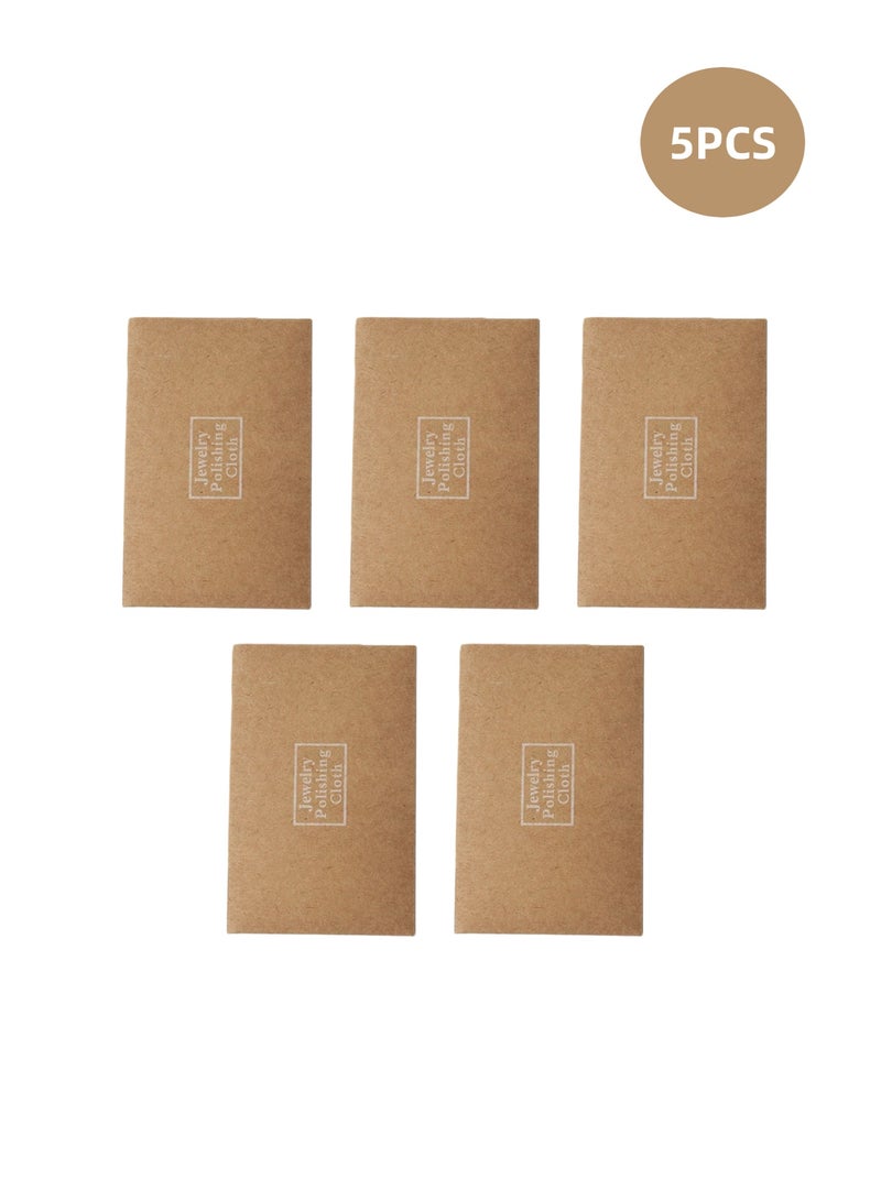 Jewelry cleaning cloth, jewelry polishing cloth, anti-oxidation silver polishing cloth, microfiber double-sided velvet microfiber polishing cloth- 5PCS - Image 1
