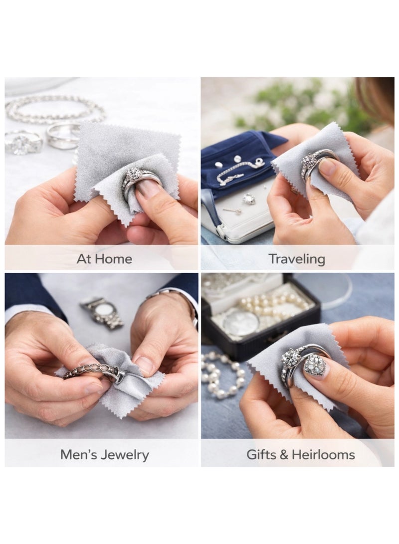 Jewelry cleaning cloth, watch cleaning cloth, anti-oxidation silver polishing cloth, microfiber double-sided velvet microfiber polishing cloth- 5PCS - Image 5