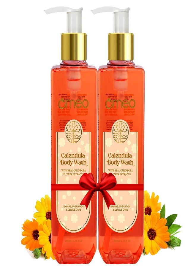 Omeo Calendula Body Wash Shower Gel - Women & Men, 200ml(2pack)|Protects- Dryness, Rough Patches & Uneven Skin Texture |Moisturizes with Glycerine |No Paraben, Gentle Cleanser with Calendula Extract - Image 1