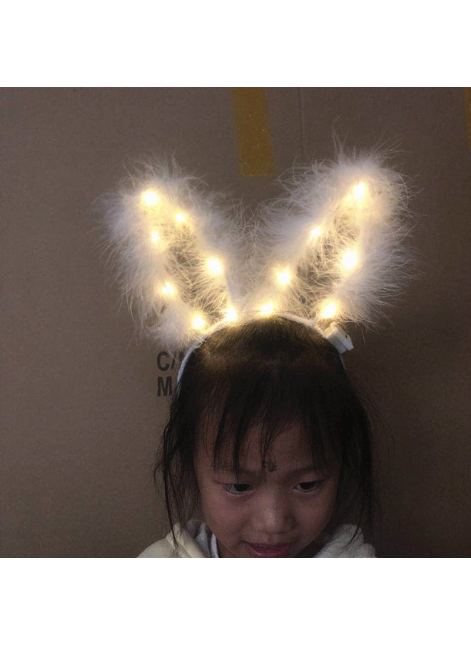 Generic Glowing Toys - Led Light Up Toys Flashing Light Glow Sticks Glow Bracelets Up For Kids Party Favors-Specifications:14 Lights Feather Rabbit Ears Pink + Colored Lights  - Image 5