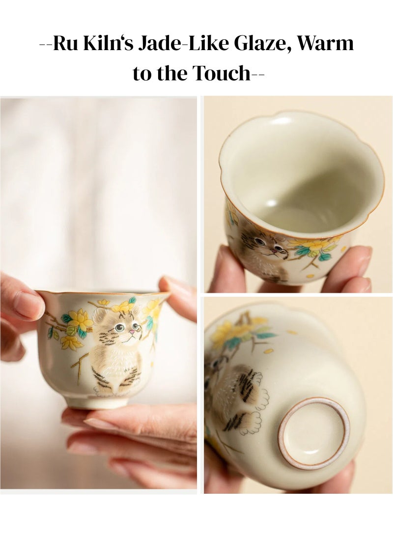 Aura Select Gift Espresso Cups Coffee Cups Mugs Cute  Cat Tea Cup  55ml With Gift Box - Image 3