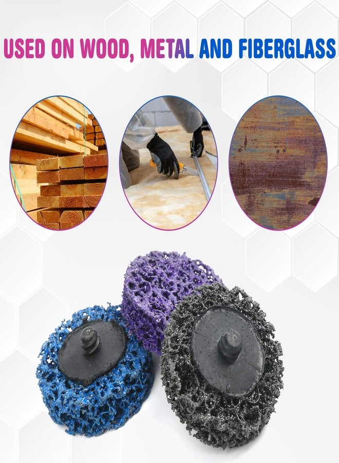 لوتفانسي قرص تجريد من لوت فانسي، 13 قطعة، 2 بوصة، أقراص سهلة التغيير والتنظيف، حامل وسادة قرص، مزيل طلاء وصدأ، عجلة كاشطة من كربيد السيليكون، تشكيلة من الأزرق والأسود والأرجواني - Image 4