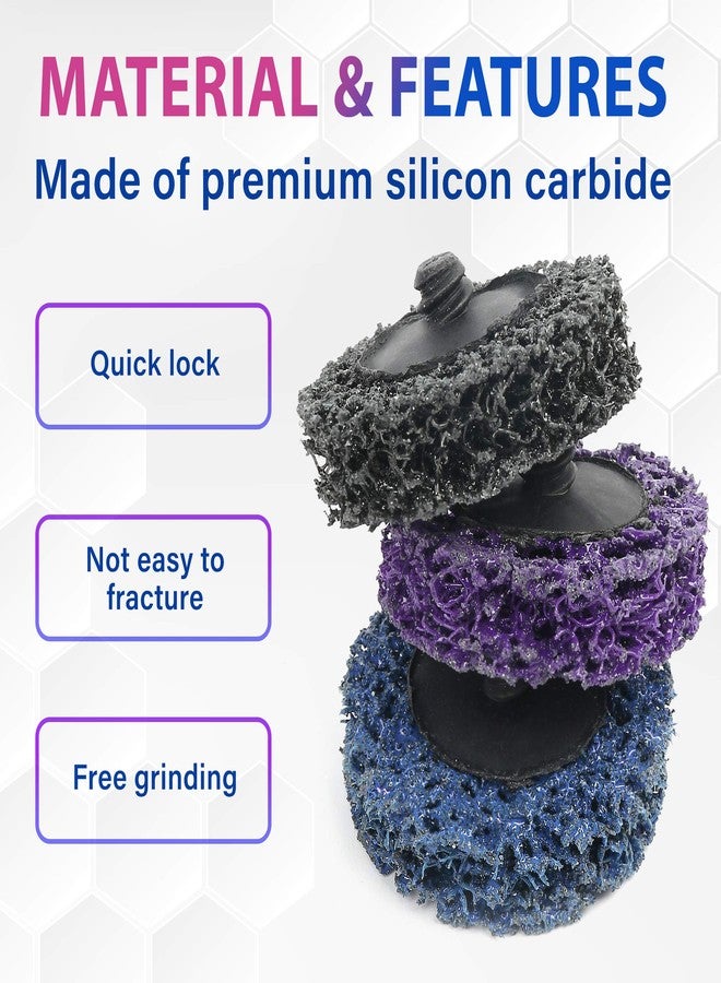 لوتفانسي قرص تجريد من لوت فانسي، 13 قطعة، 2 بوصة، أقراص سهلة التغيير والتنظيف، حامل وسادة قرص، مزيل طلاء وصدأ، عجلة كاشطة من كربيد السيليكون، تشكيلة من الأزرق والأسود والأرجواني - Image 3