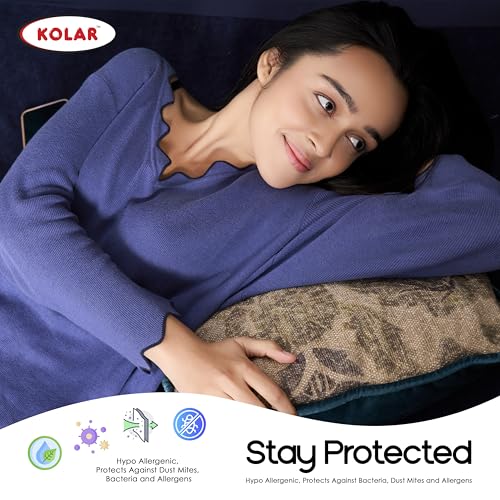 Kolar Premium Cotton Feel Mattress Protector| 100% Water Proof Protector King Size 78x72 Inches | Breathable and Hypoallergenic Ultra Soft Fitted Bed Protector Cover - King, Blue - Image 5