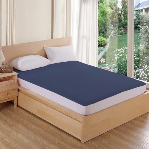 Kolar Premium Cotton Feel Mattress Protector| 100% Water Proof Protector King Size 78x72 Inches | Breathable and Hypoallergenic Ultra Soft Fitted Bed Protector Cover - King, Blue - Image 1