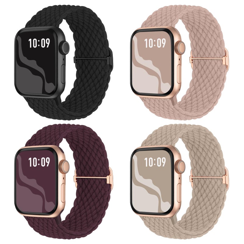 Suitisbest Braided Stretchy Solo Loop Compatible for Apple Watch Band 38mm 40mm 41mm 42mm 44mm 45mm 46mm 49mm for Women Men, Nylon Elastic Straps Wristbands for iWatch Series 11/10 9 8 7 6 5 4 3 SE/Ultra 3 2 1 - Image 1
