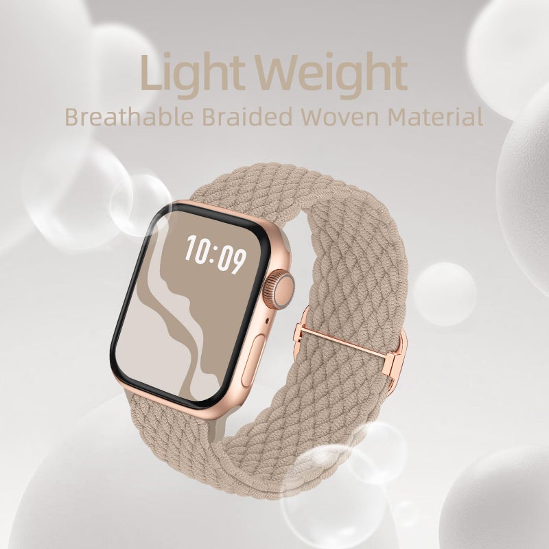 Suitisbest Braided Stretchy Solo Loop Compatible for Apple Watch Band 38mm 40mm 41mm 42mm 44mm 45mm 46mm 49mm for Women Men, Nylon Elastic Straps Wristbands for iWatch Series 11/10 9 8 7 6 5 4 3 SE/Ultra 3 2 1 - Image 4