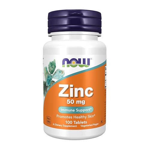 NOW Foods Supplements Zinc Zinc Gluconate 50 mg Supports Enzyme Functions Immune Support 100 Tablets
