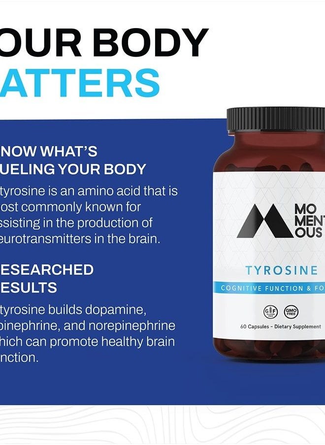 Momentous - Huberman Stack, Tyrosine Capsules, 60 Servings - Image 1