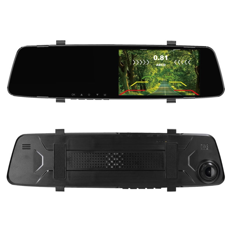 1080P DVR Dash Camera with 4 Parking Sensor Reverse Radars Front & Rear Dual Camera Driving Recorder with 4.3 Inch Screen Support Night-Vision/Motion Detection/Collision Locking/Loop Recording/Reverse Image/Multi-Language - Image 4