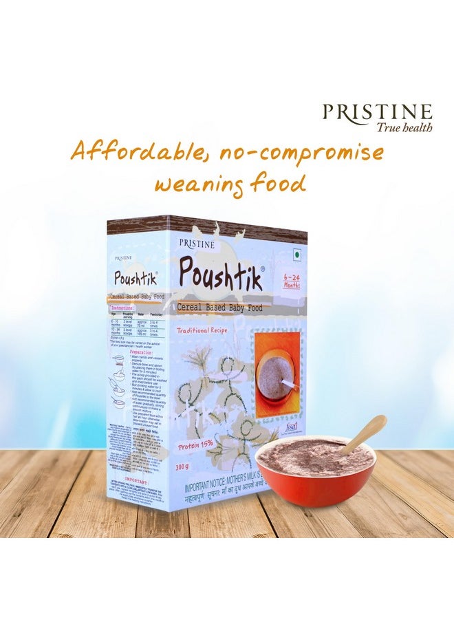 Pristine Poushtik Cereal Based Baby Food 300G (6-24 Months) Whole Grains | Infant Food  - Image 5
