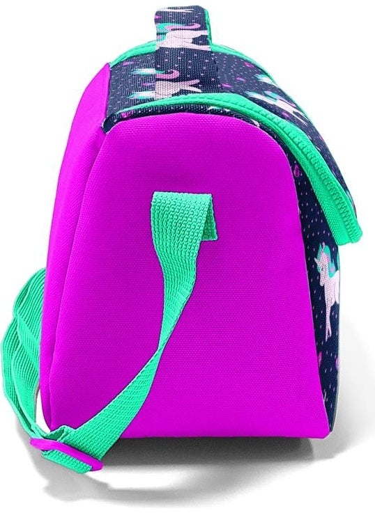 CORAL HIGH - Kids Navy Blue Pink Unicorn Patterned Thermo Lunch Box 11727 - Image 1