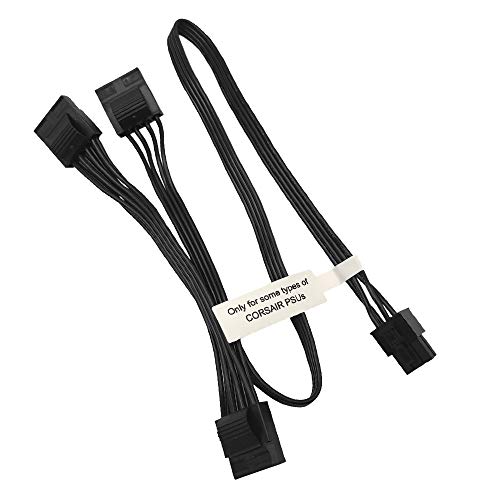 COMeap Molex Power Cable for Corsair PSUs, 6 Pin to 3X 4 Pin Molex Female Hard Drive Power Adapter Splitter for BTC Mining Riser Card 20-in - Image 1