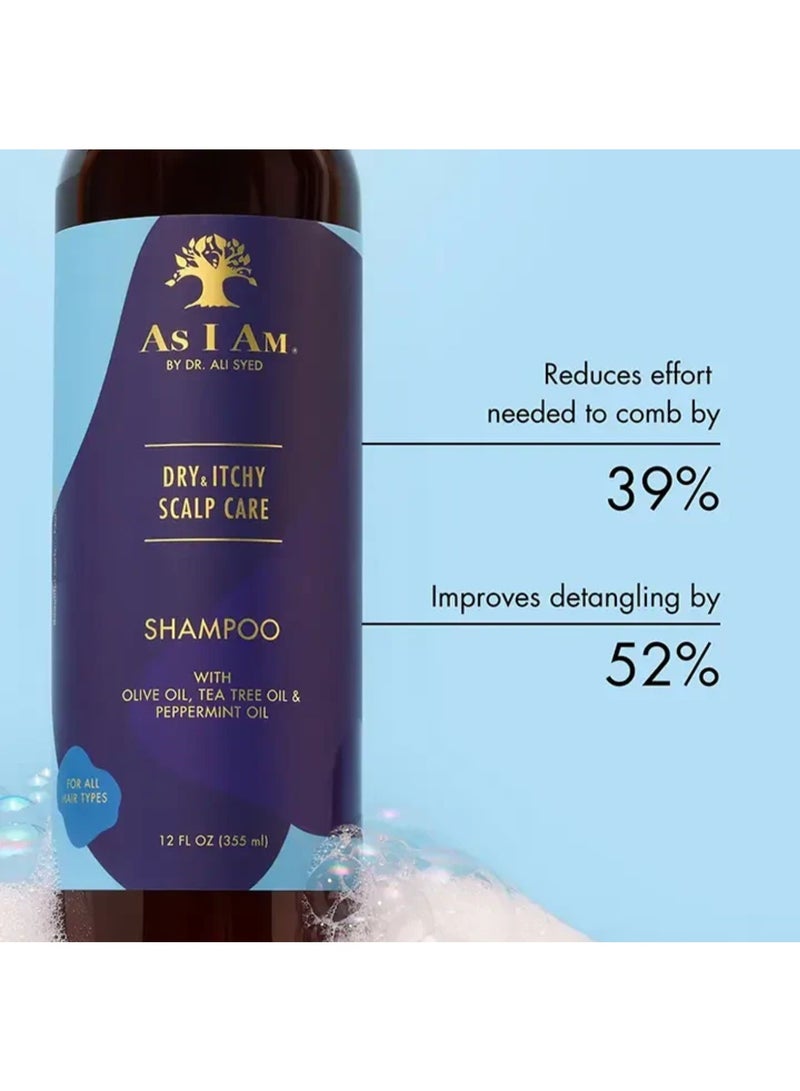 آز أي آم شامبو للعناية بفروة الرأس الجافة والحكة مع زيت الزيتون وشجرة الشاي - 12 أونصة - Image 3
