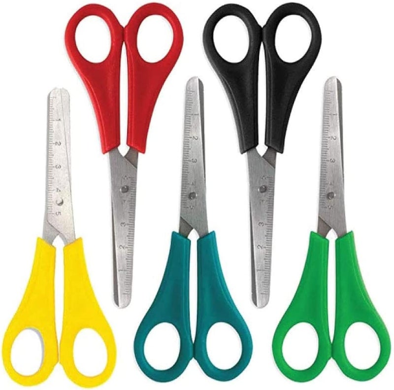 Trailmaker 25 Pack Bulk Kids Scissors 5 Inch Blunt Tip Small Safety Classroom Scissors for School and Craft Projects (25 Pack) - Image 3