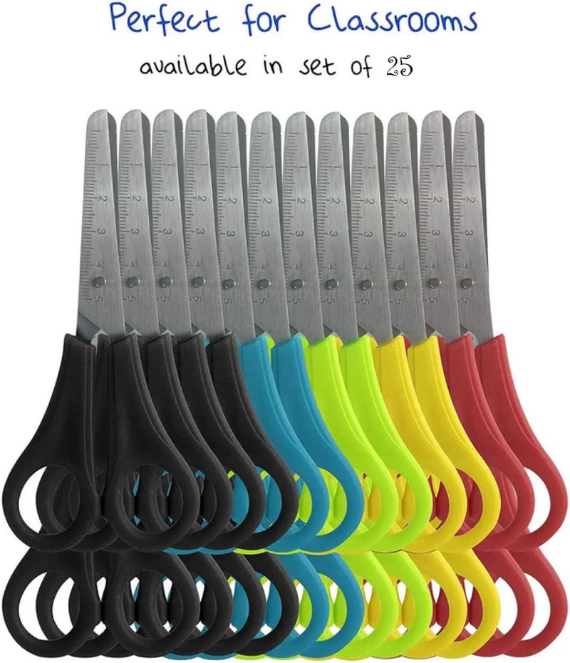 Trailmaker 25 Pack Bulk Kids Scissors 5 Inch Blunt Tip Small Safety Classroom Scissors for School and Craft Projects (25 Pack) - Image 5