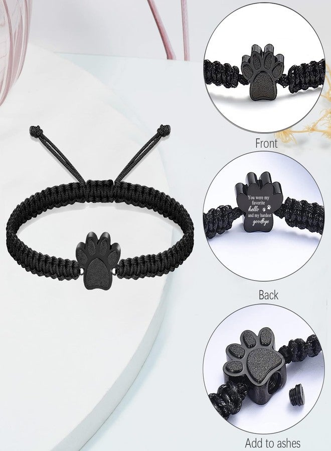 RIPFEVURN Cremation Jewelry Urn Bracelet for Ashes for Women Men Cat Dog Paw Print Keepsake Memorial Rope Bracelet(You were my favorite hello and my hardest goodbye) - Image 2
