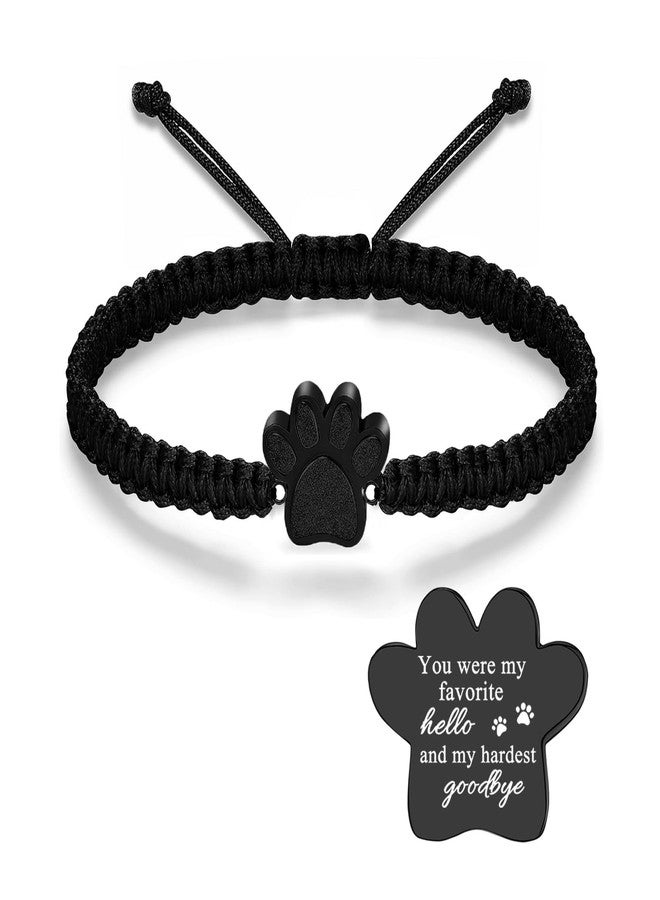 RIPFEVURN Cremation Jewelry Urn Bracelet for Ashes for Women Men Cat Dog Paw Print Keepsake Memorial Rope Bracelet(You were my favorite hello and my hardest goodbye) - Image 1